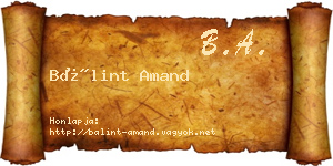 Bálint Amand névjegykártya